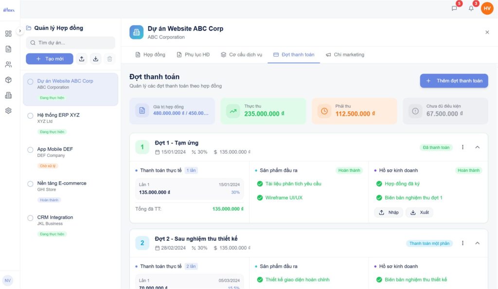 Quản lý thanh toán hợp đồng