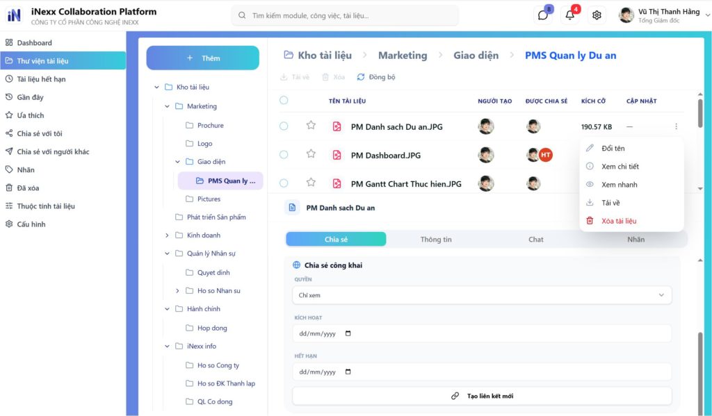 Sửa, xem nhanh, chia sẻ tài liệu