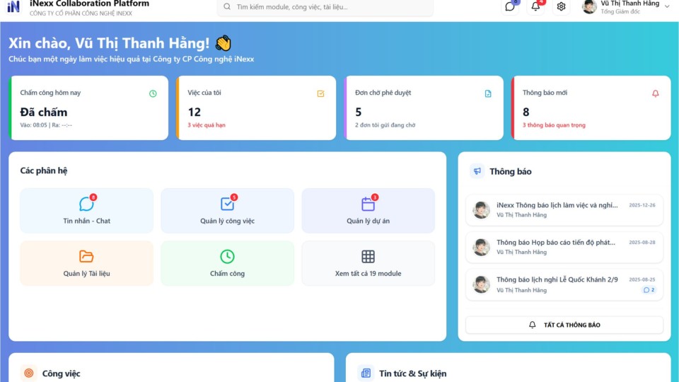Nền tảng Điều hành và Quản lý All-in-one iNexx